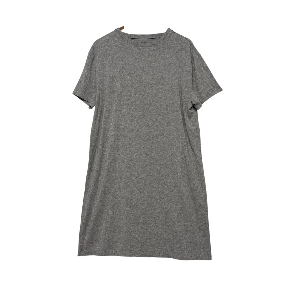 Fishers Finery T-Shirt Dress Women Plus Grey Bamboo Organic Cotton Stretch Basic